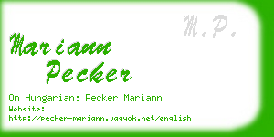 mariann pecker business card